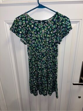 Girls' Floral Short Sleeve Casual Dress